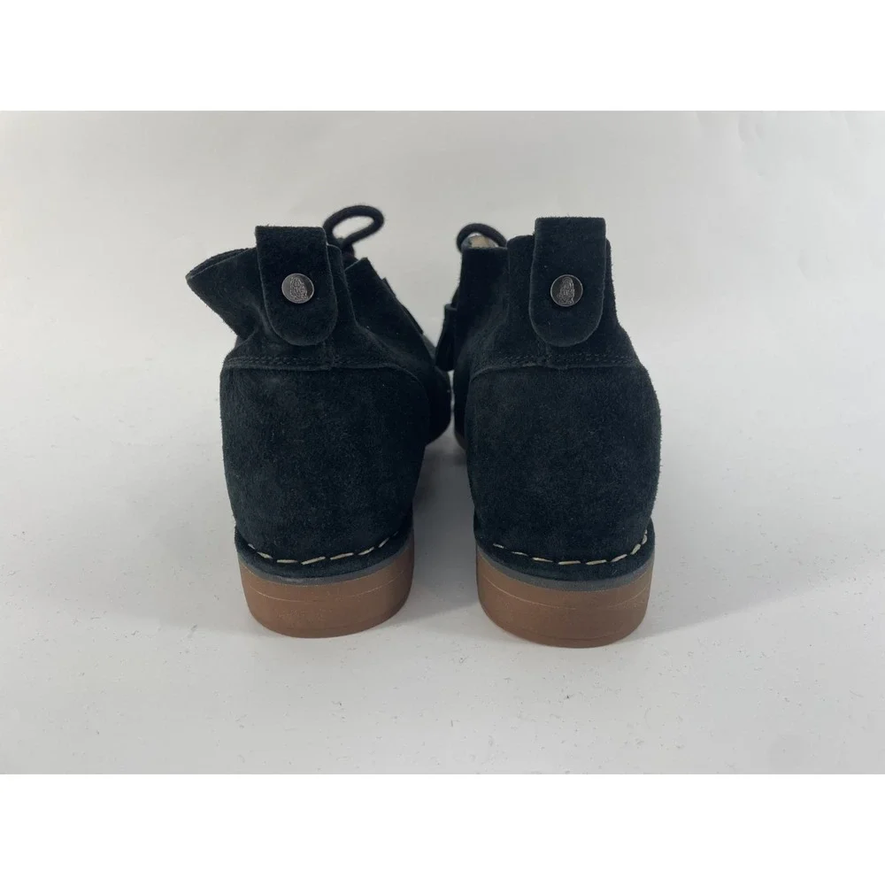Hush‎ Puppies Boots Womens 9M* Black Suede Lace Up Tassel Ankle Boho Equestrian